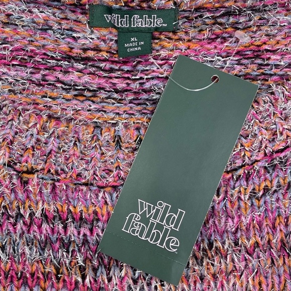 💕Wild Fable Pink Eyelash Tinsel Knit Drop Shoulder Scoop Neck Sweater NEW💕 - Picture 8 of 9